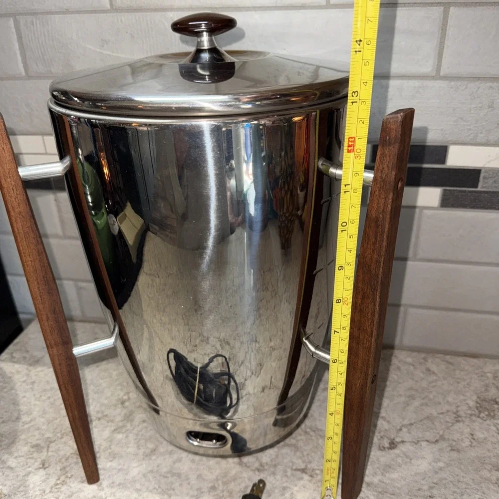 Vintage Regal Ware 1330 Atomic Rocket Coffee Percolator Teak Legs 10-30 Cup MCM
